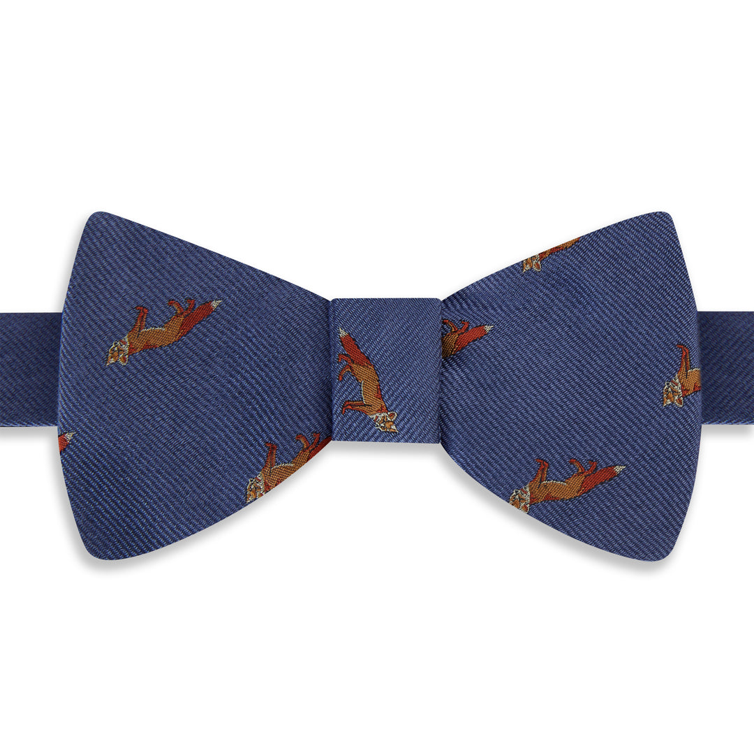 Blue Fox Woven Silk Bow Tie