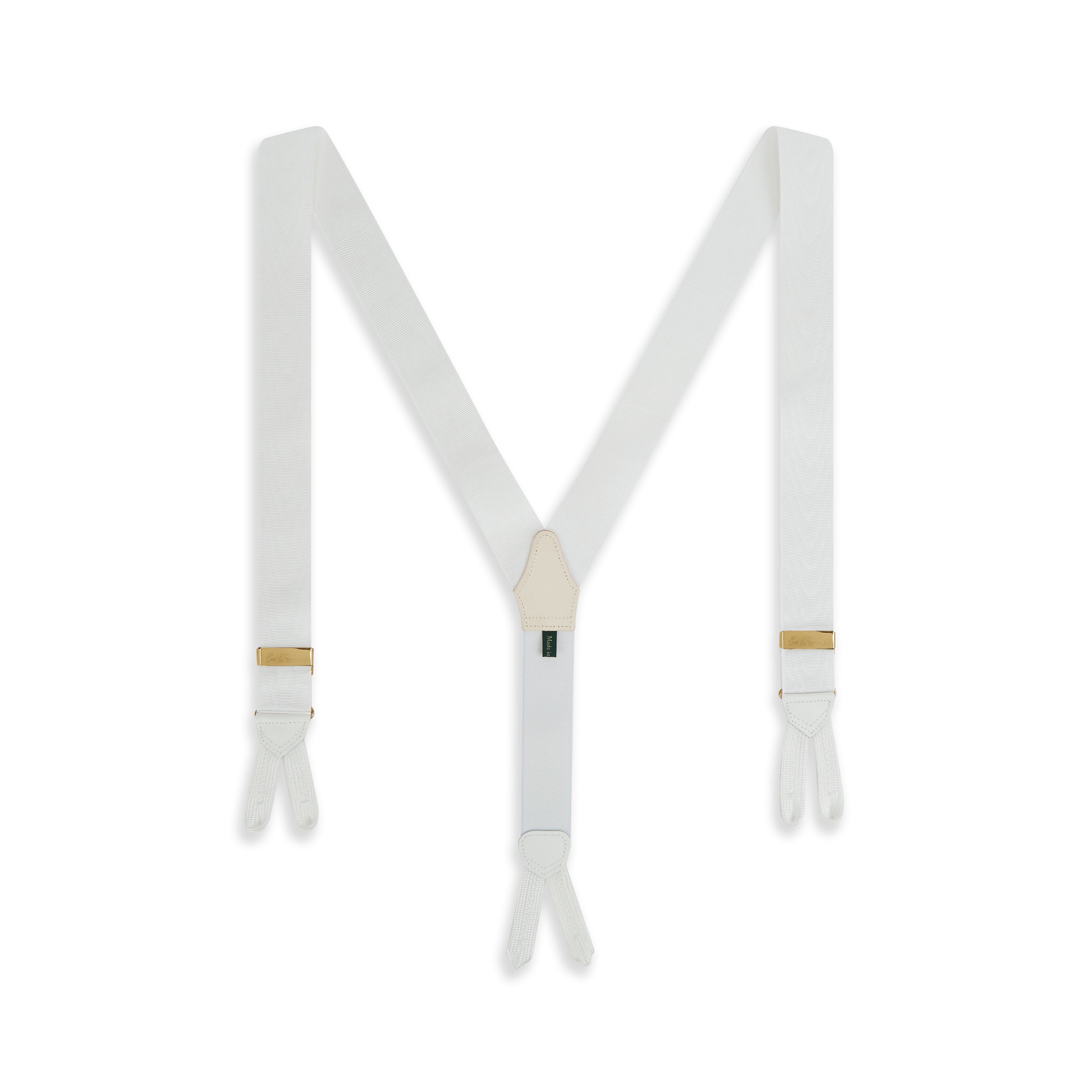 Ede & Ravenscroft | Moire dress braces | White