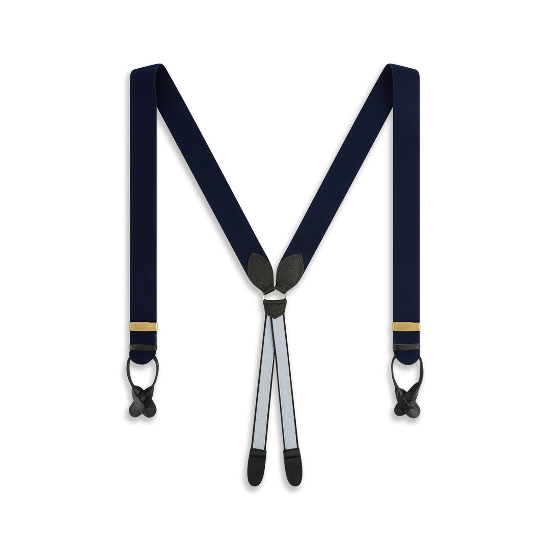 Navy box cloth braces