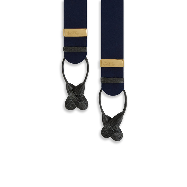 Navy box cloth braces