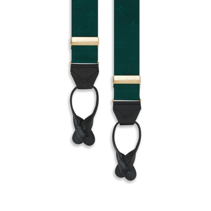 Green Fleur De Lys Braces