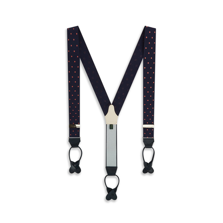 Navy and Pink Web Spot Braces