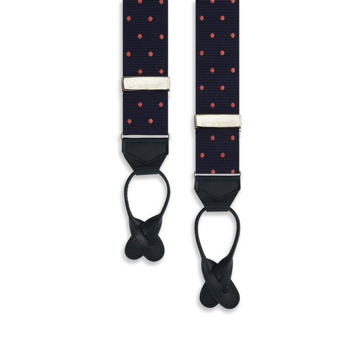 Navy and Pink Web Spot Braces