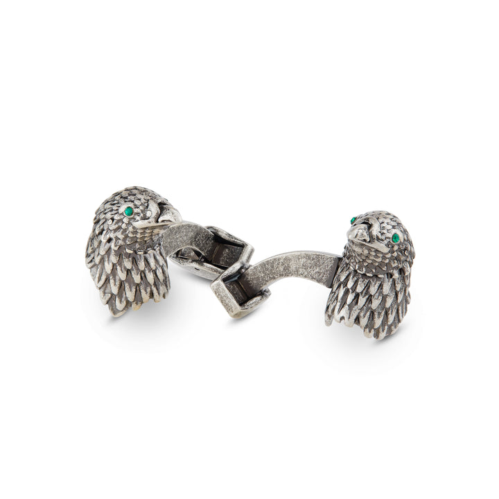 Antique Silver Raven Cufflinks