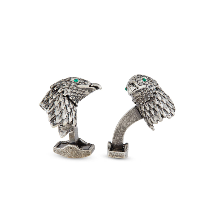 Antique Silver Raven Cufflinks