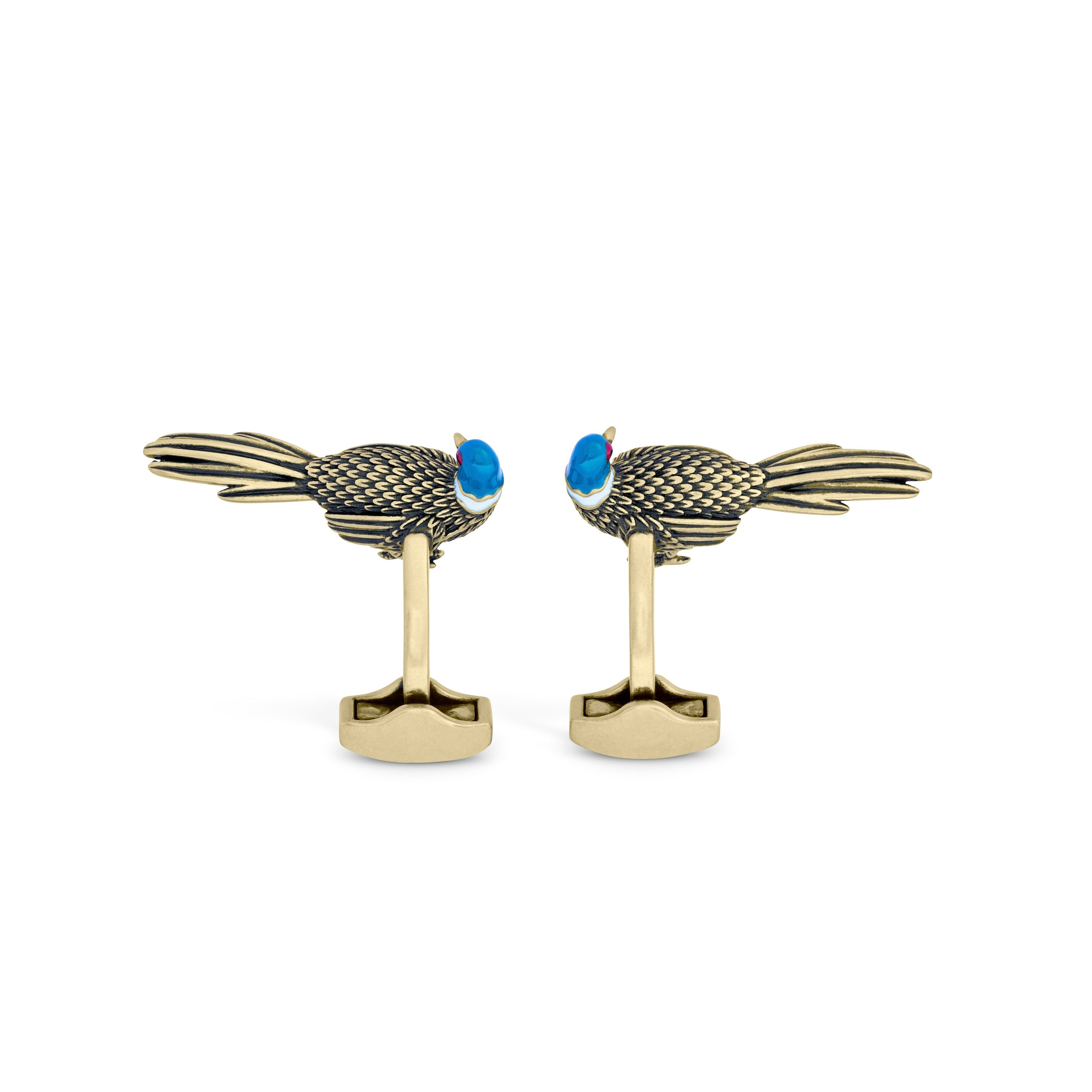 Antique Silver & Guilloche Pheasant Heart factory Cufflinks (A255)