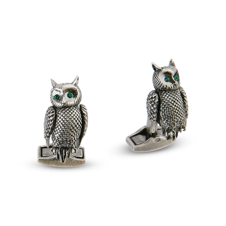 Antique Silver Owl Cufflinks