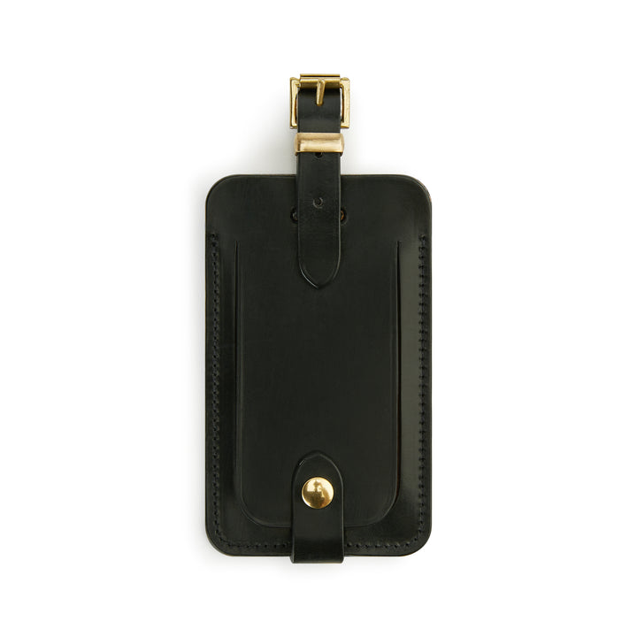 Luggage Leather Tag Black