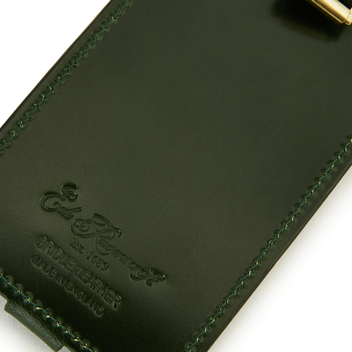 Luggage Leather Tag Green