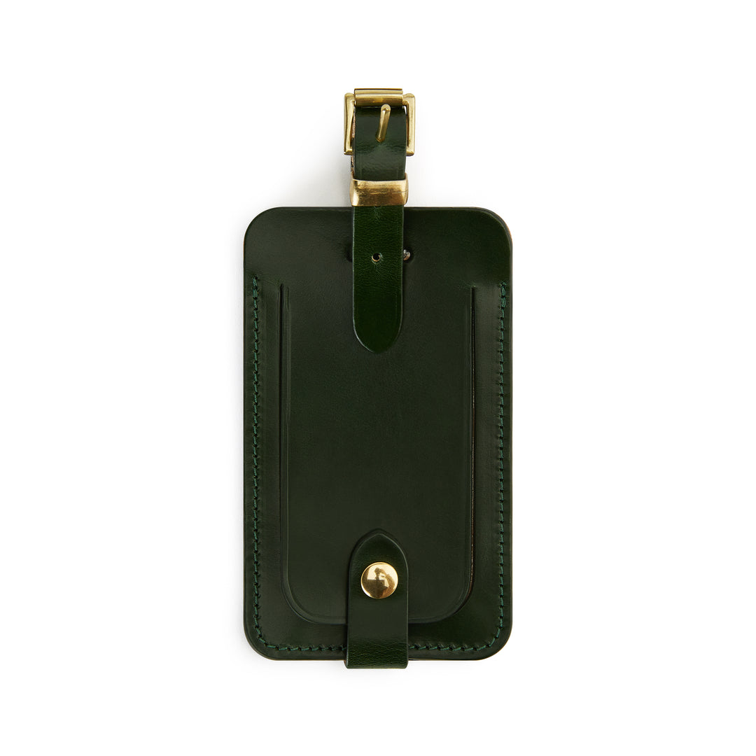 Luggage Leather Tag Green