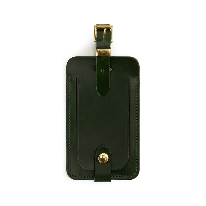 Luggage Leather Tag Green