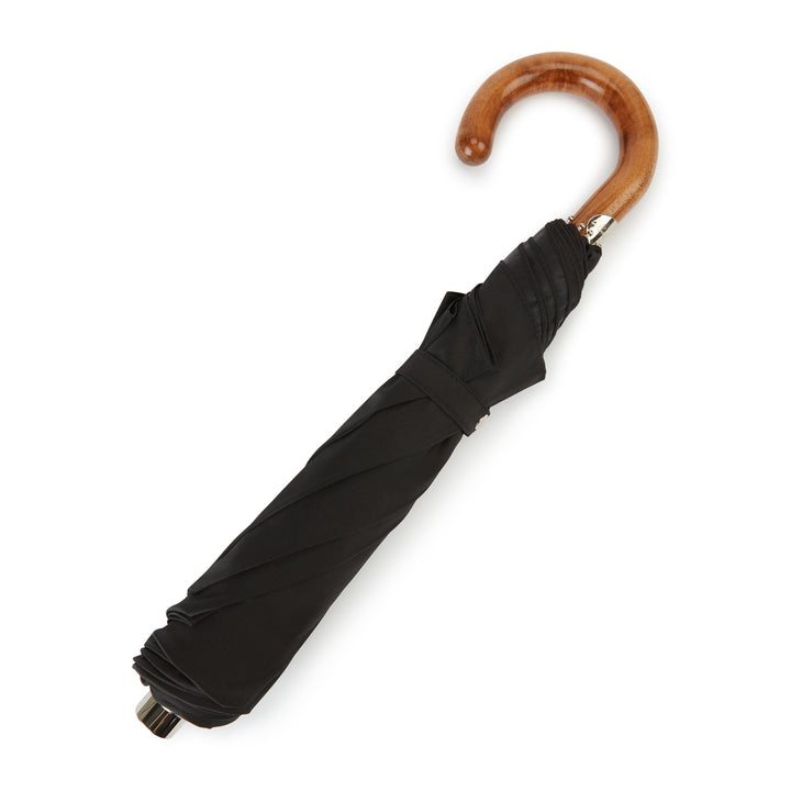 Maple Crook Telescopic Black Umbrella
