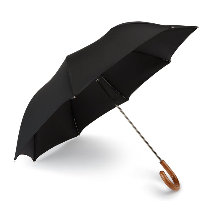 Maple Crook Telescopic Black Umbrella