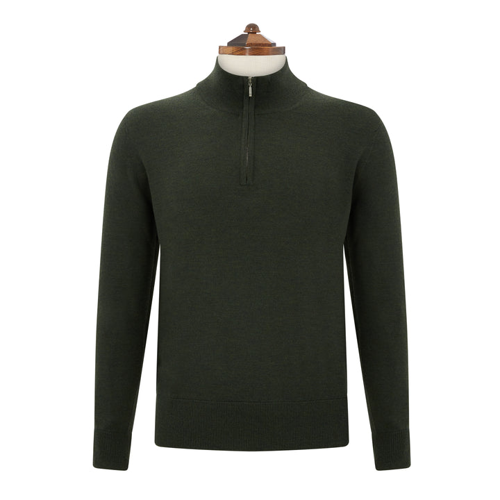 Kayden Forest Green Half Zip Long Sleeve Pullover
