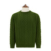 Kylan Green Cashmere Cable Crew Neck Jumper