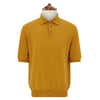Kirk Ochre Cotton and Cashmere Knitted Polo Shirt