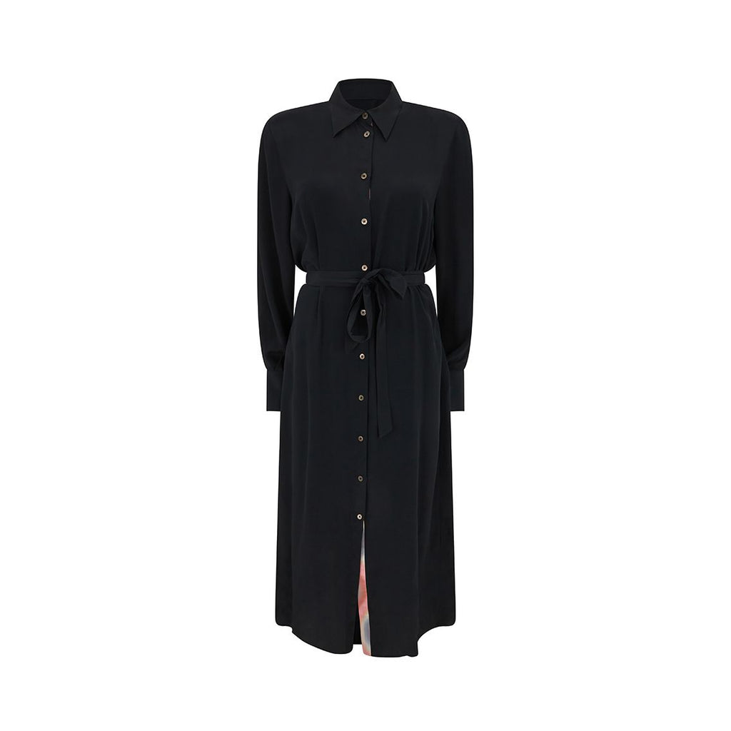Ede Ravenscroft Paul Smith Silk Blend Shirt Dress Black