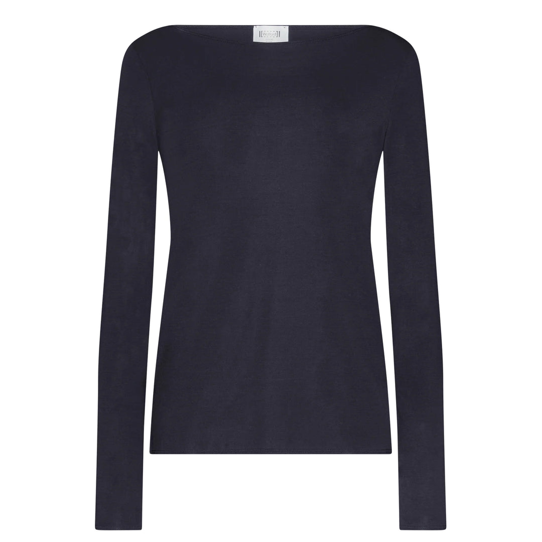 Pure Boat Neck Long Sleeve Black