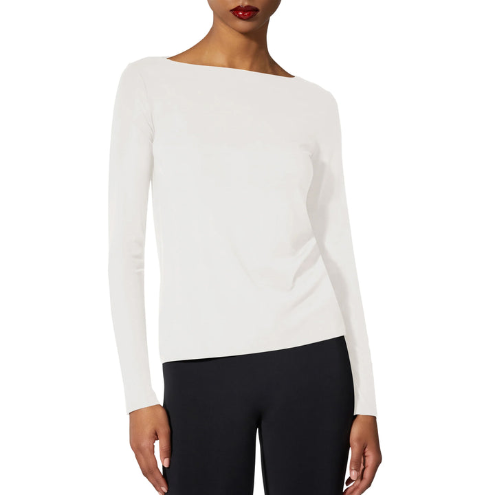 Pure Boat Neck Long Sleeve White