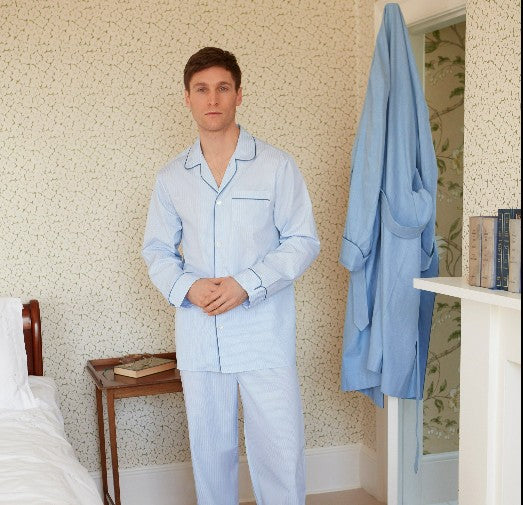 Blue Exclusive Stripe Poplin Pyjama Set