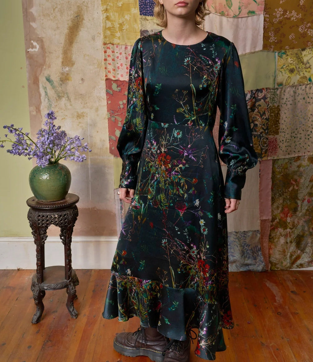 Phene Meadow Dark Silk Dress