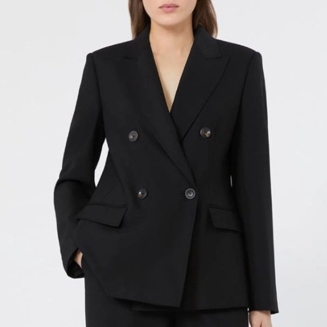 Gioiosa Tailored Double Breasted Wool Stretch Jacket