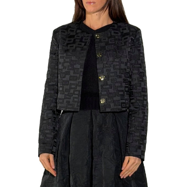 Jacquard Square Black Jacket