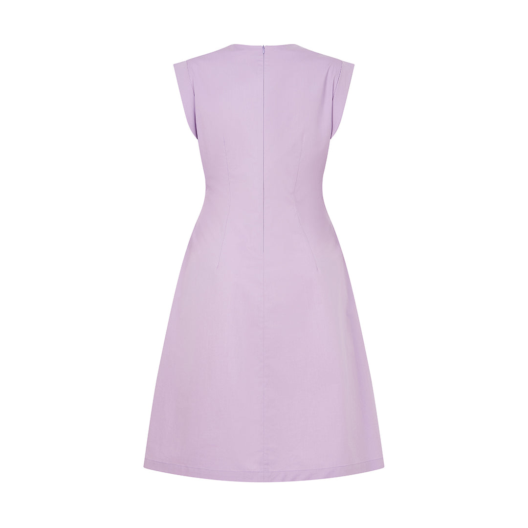 Belted Midi Lilac Pink Dress