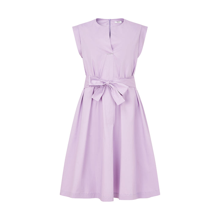 Belted Midi Lilac Pink Dress