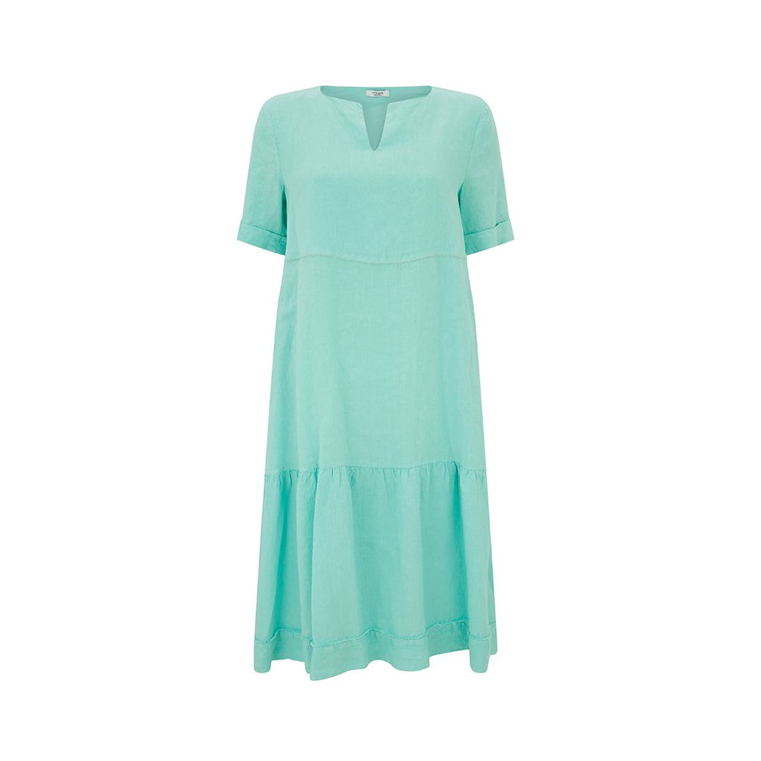 Ede & Ravenscroft | Peserico Linen V-Neck Midi Dress | Mint Green Mint Green / UK 12 Ede & Ravenscroft | Peserico Linen V-Neck Midi Dress | Mint Green Mint Green / UK 12
