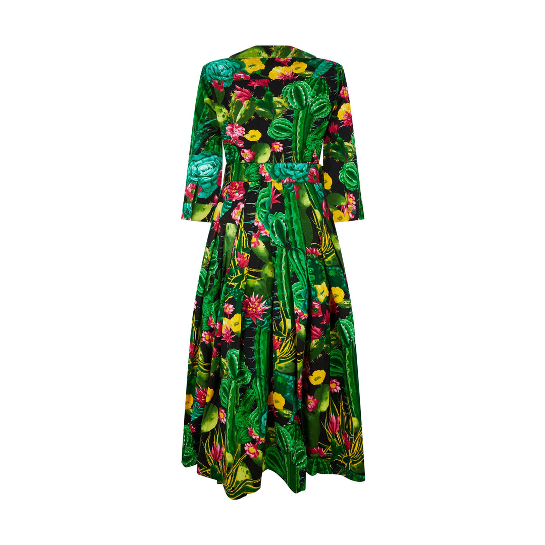Ede & Ravenscroft | AUDREY TROPICAL CACTUS DRESS | GREEN/BLACK Ede & Ravenscroft | AUDREY TROPICAL CACTUS DRESS | GREEN/BLACK