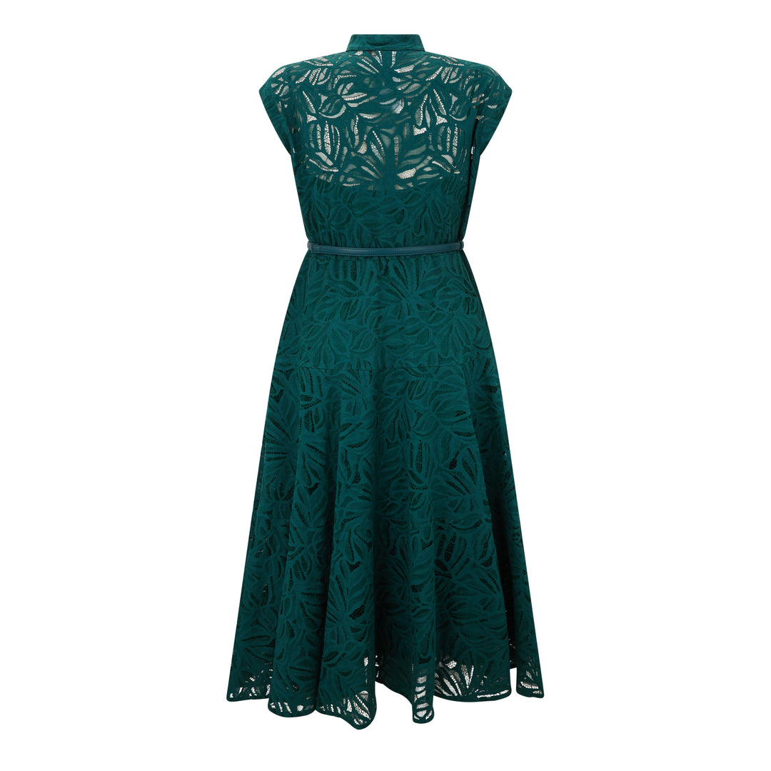 Ede & Ravenscroft | MaxMara Studio Kabuki Lace Dress | Green Ede & Ravenscroft | MaxMara Studio Kabuki Lace Dress | Green