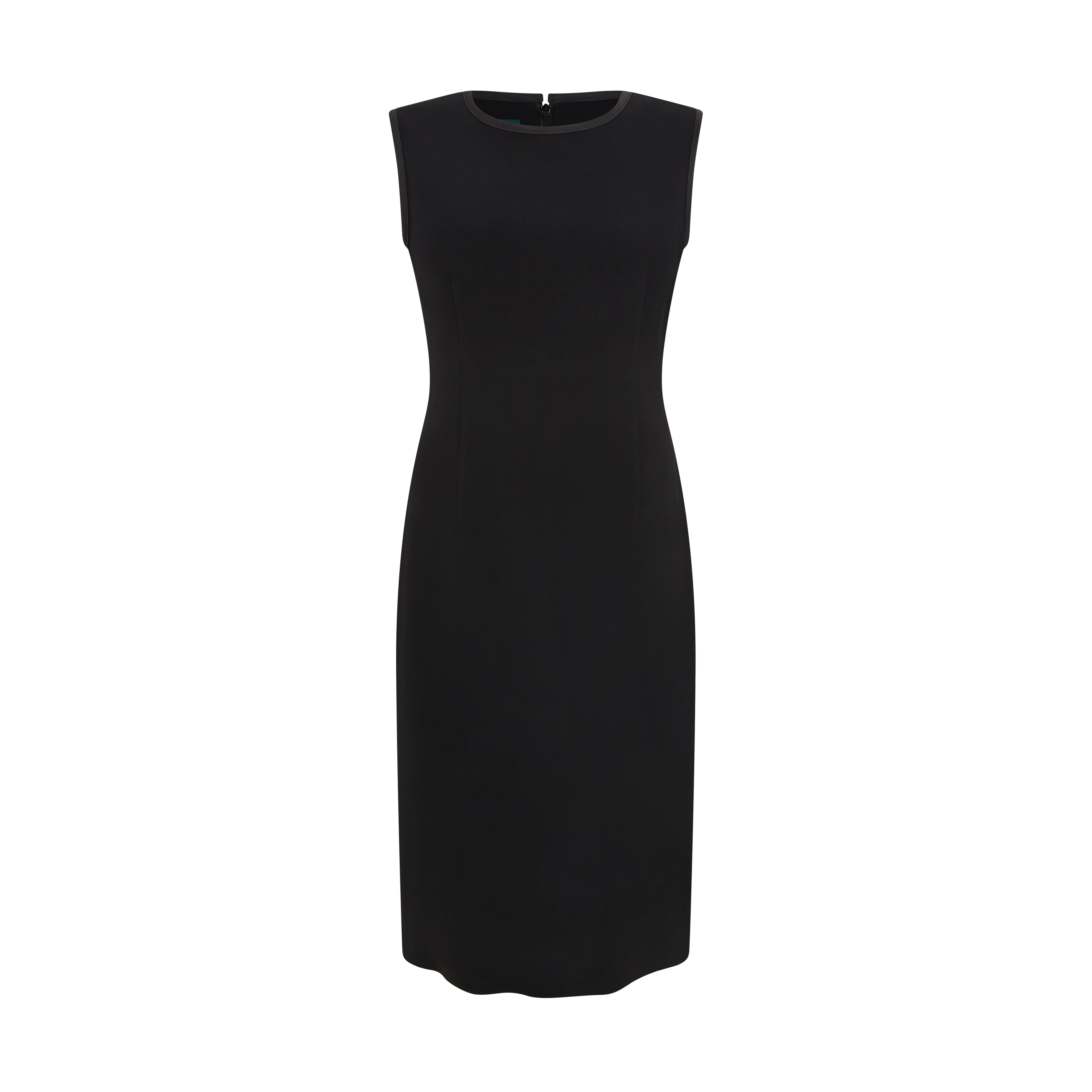 Ede & Ravenscroft | Leah Tailored Wool Crepe Sleeveless Dress | Black