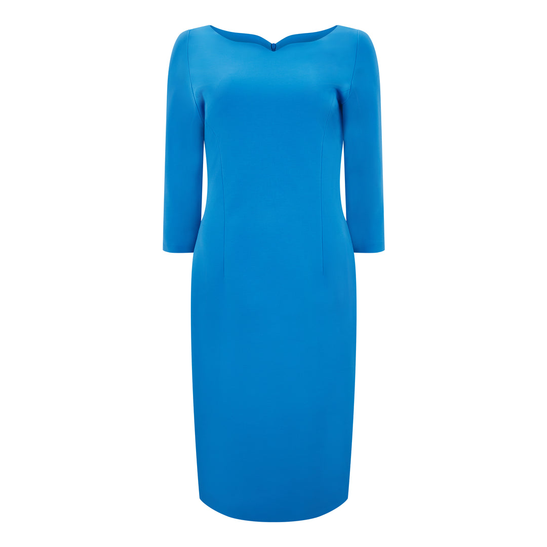 Ede & Ravenscroft | Jane Hilton Jersey Pencil Dress | Blue Blue / UK 16 Ede & Ravenscroft | Jane Hilton Jersey Pencil Dress | Blue Blue / UK 16