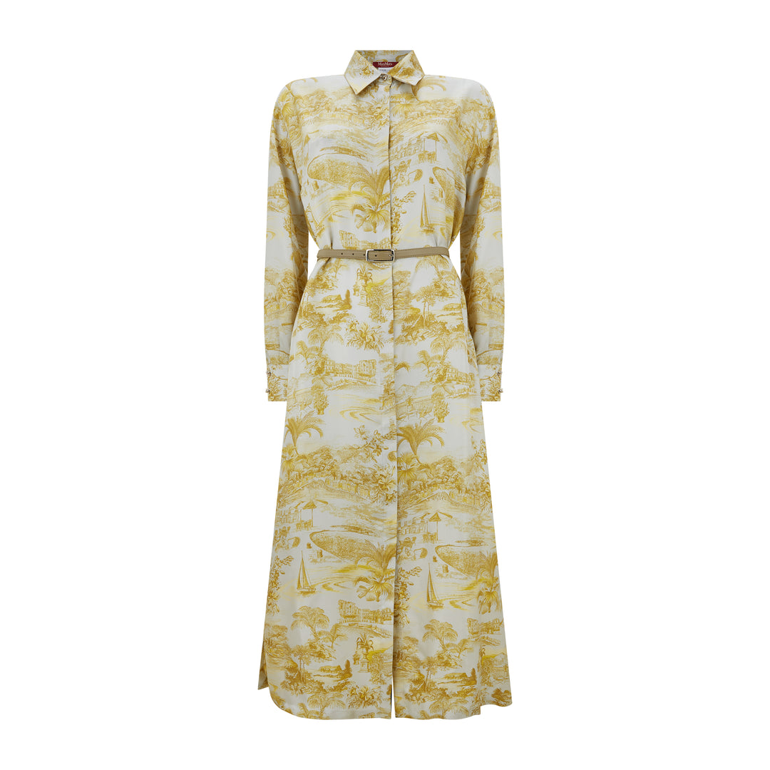 max mara silk twill dress Max Mara | Woman - Printed silk twill dress - Ivory