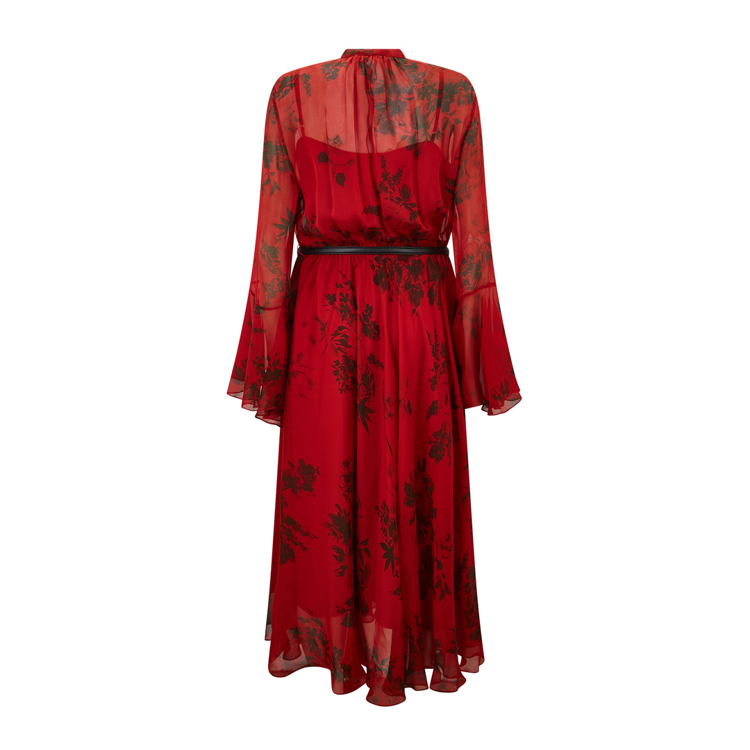 Klenia Rose Chiffon Silk Dress
