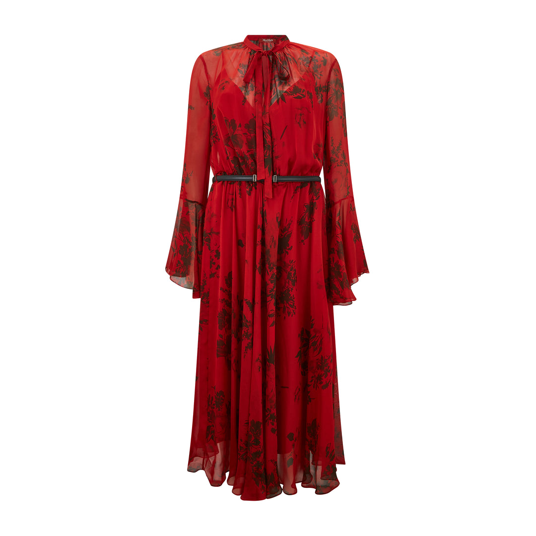 max mara silk chiffon dress Max Mara Printed Silk Chiffon Dress