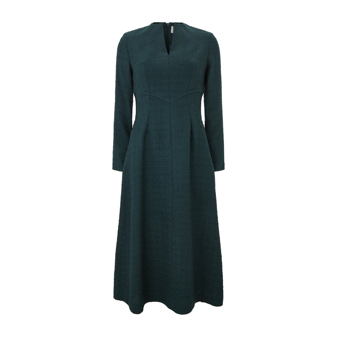 Ede & Ravenscroft | Jane Worth Tweed Midi Dress | Green Green / UK 14 Ede & Ravenscroft | Jane Worth Tweed Midi Dress | Green Green / UK 14