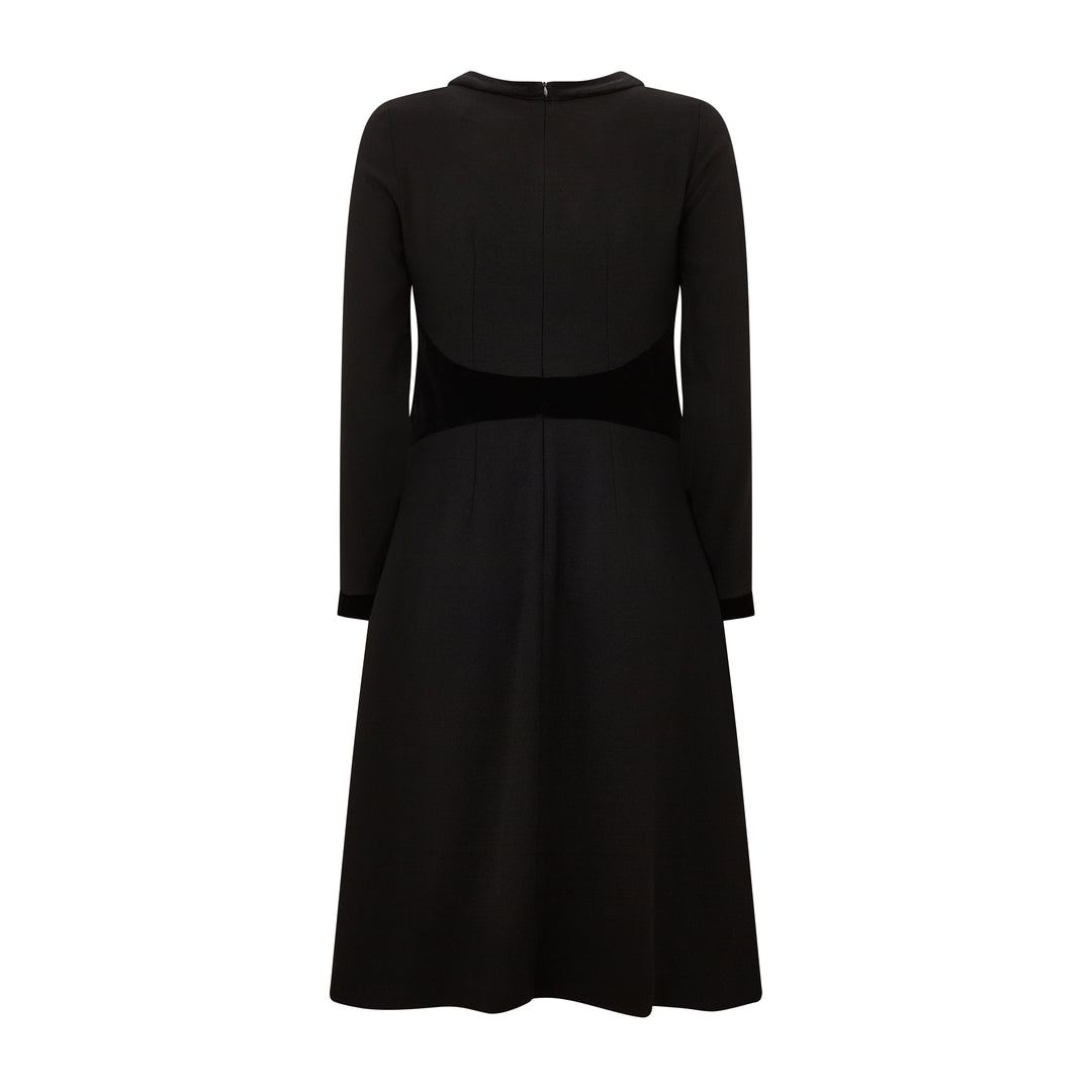 Wilder Wool Crepe Velvet Dress