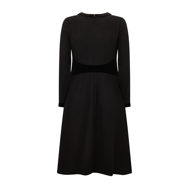 Wilder Wool Crepe Velvet Dress