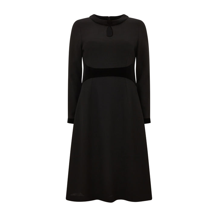 Wilder Wool Crepe Velvet Dress