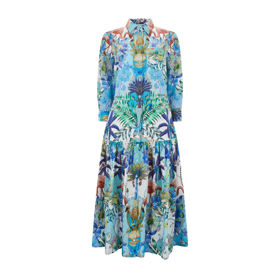Ede & Ravenscroft | Sara Roka Francy85 Flamingo Print Cotton Dress