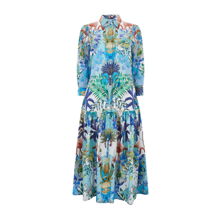 Francy85 Flamingo Print Cotton Dress