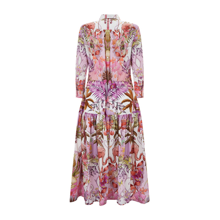 Francy85 Flamingo Print Cotton Dress