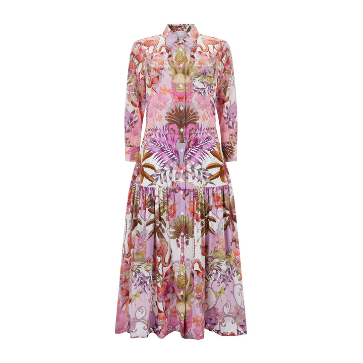 Francy85 Flamingo Print Cotton Dress