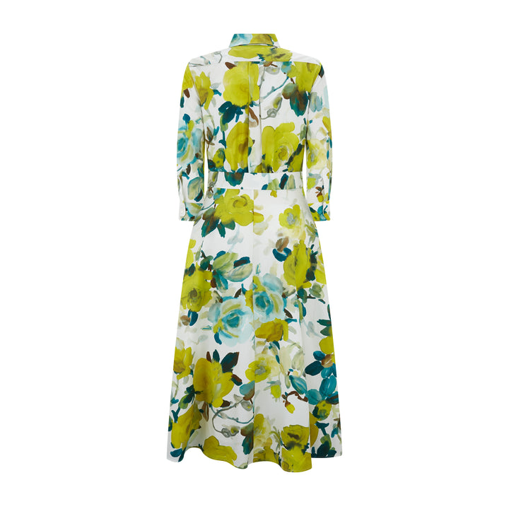 Dralla85 Tie Front Flower Cotton Dress