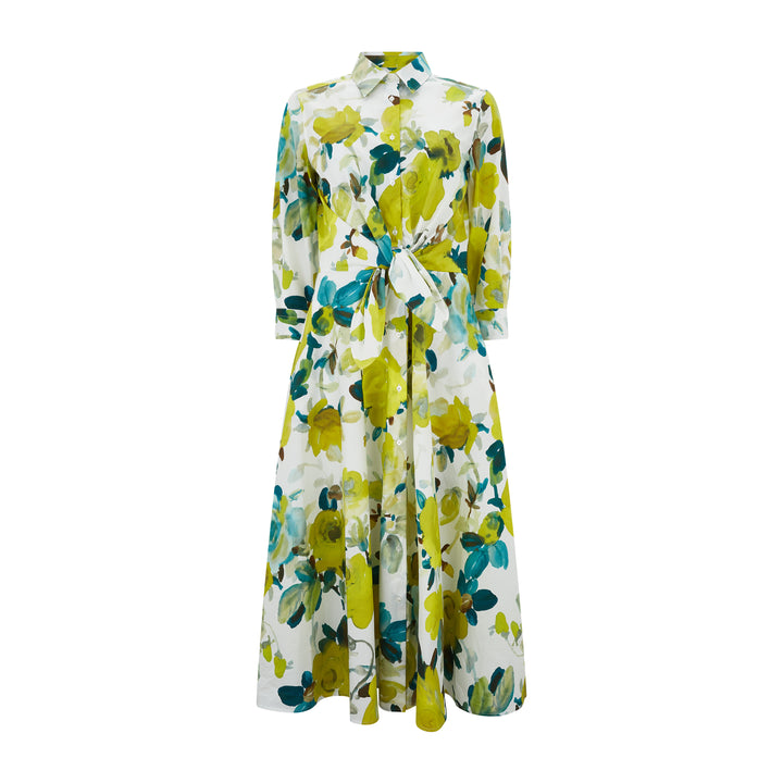 Dralla85 Tie Front Flower Cotton Dress