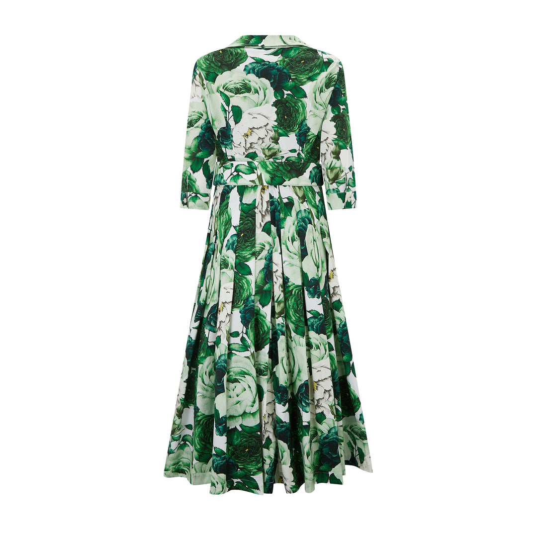 Audrey 4 Rose Wallpaper Cotton Dress