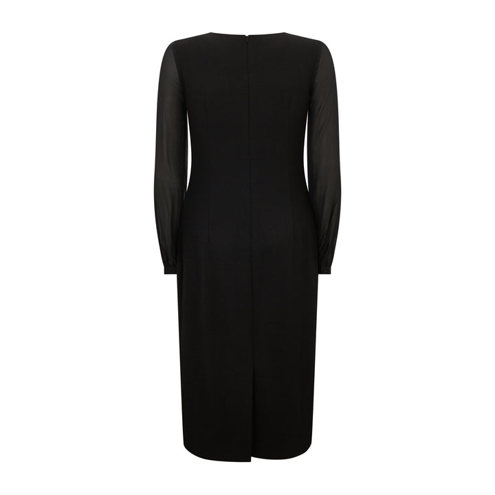 Pixie Silk Sleeve Wool Crepe Dress