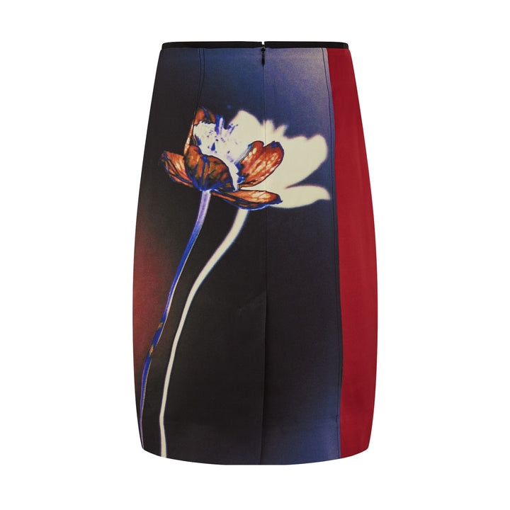 Colourblock Flower Print Skirt